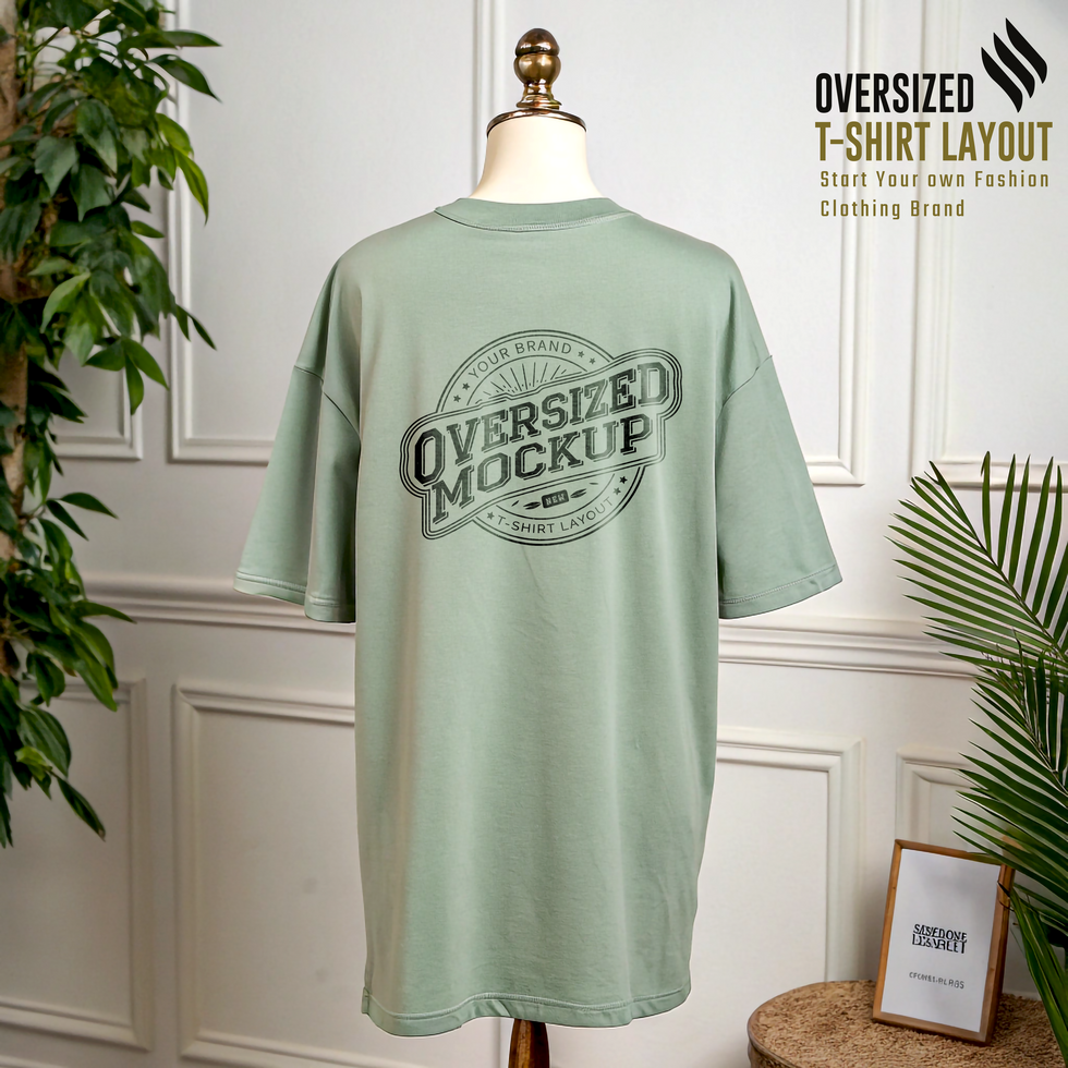 Back Mockup of Oversized TShirt with Design Placeholder psd