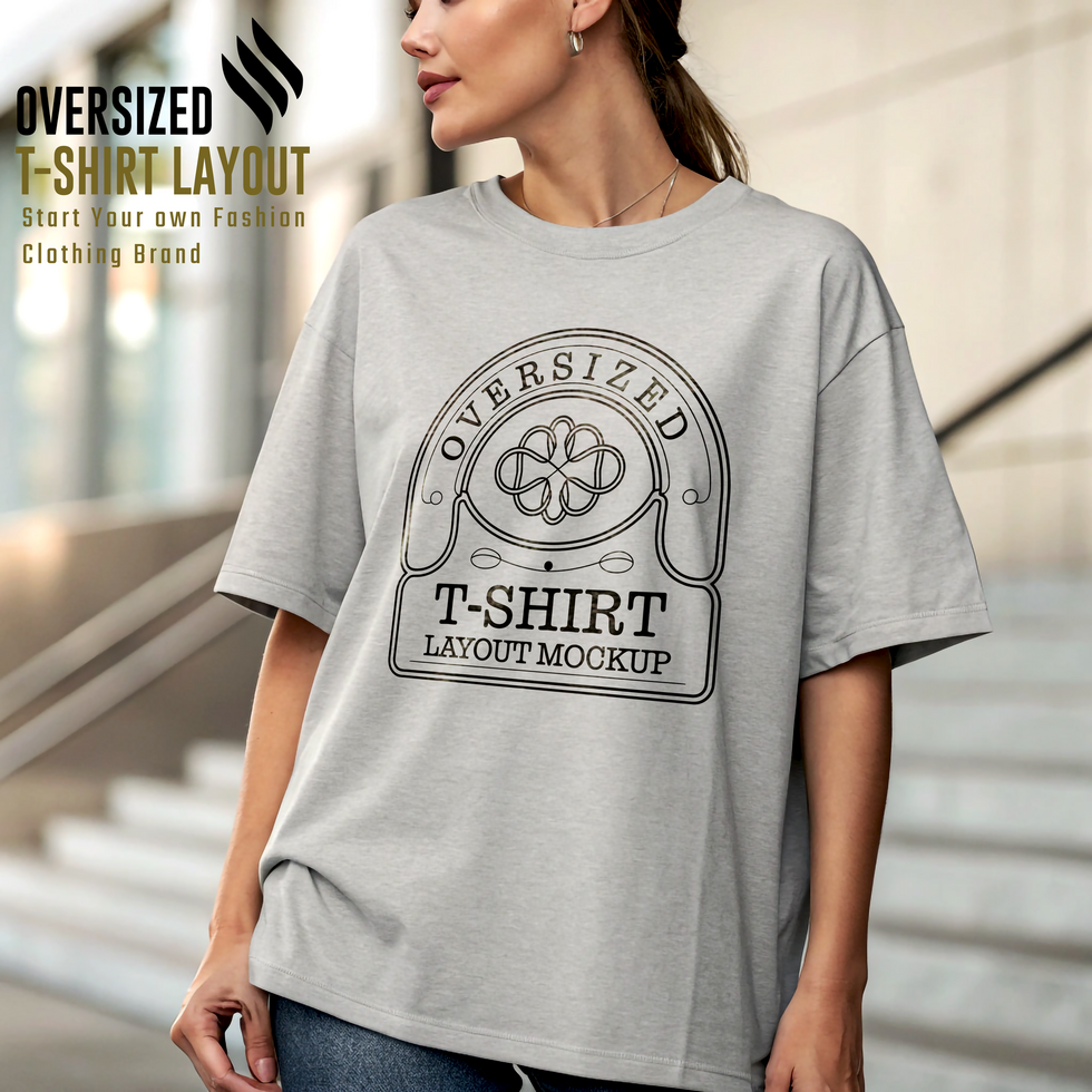 Oversized Graphic T-Shirt Mockup Template psd