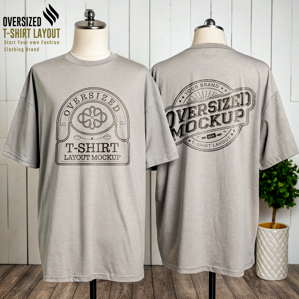 Loose Oversized Tee Mockup for Branding psd