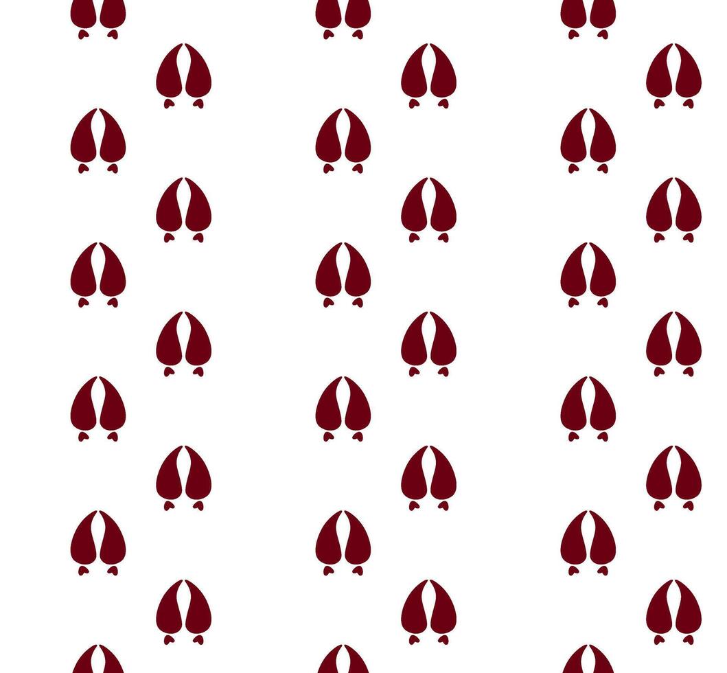Pig Hoof Silhouette seamless pattern, Pig Footprints, Pig Feet vector