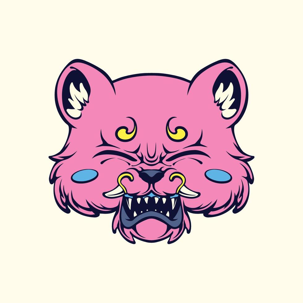 Tiger Pink mask illustration vector