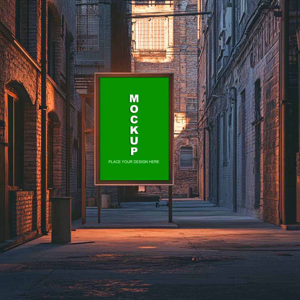 a billboard mockup on a street psd