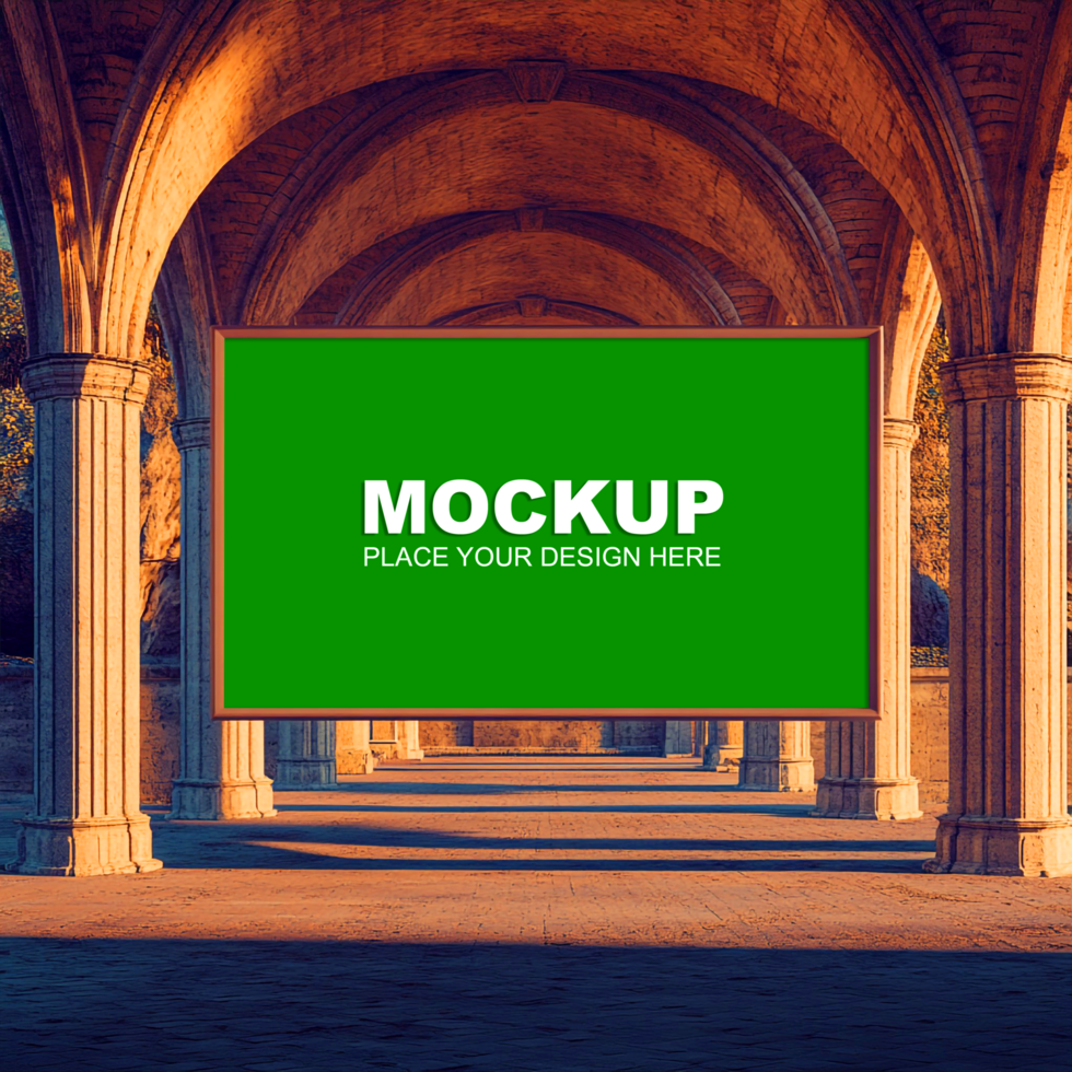 mockup of a green screen in a park psd