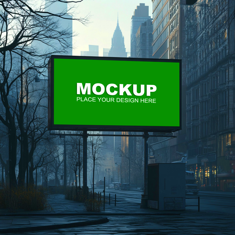 billboard mockup on a city street psd