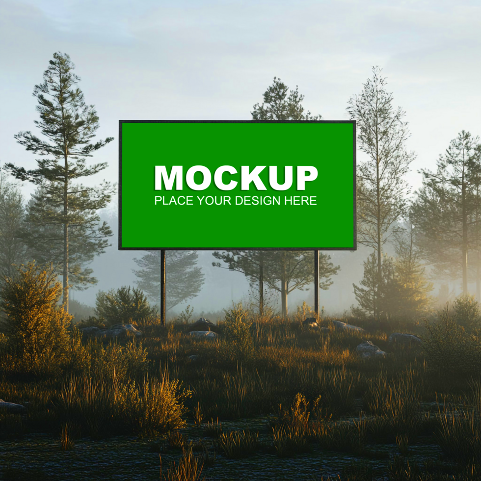 mockup billboard in the forest psd