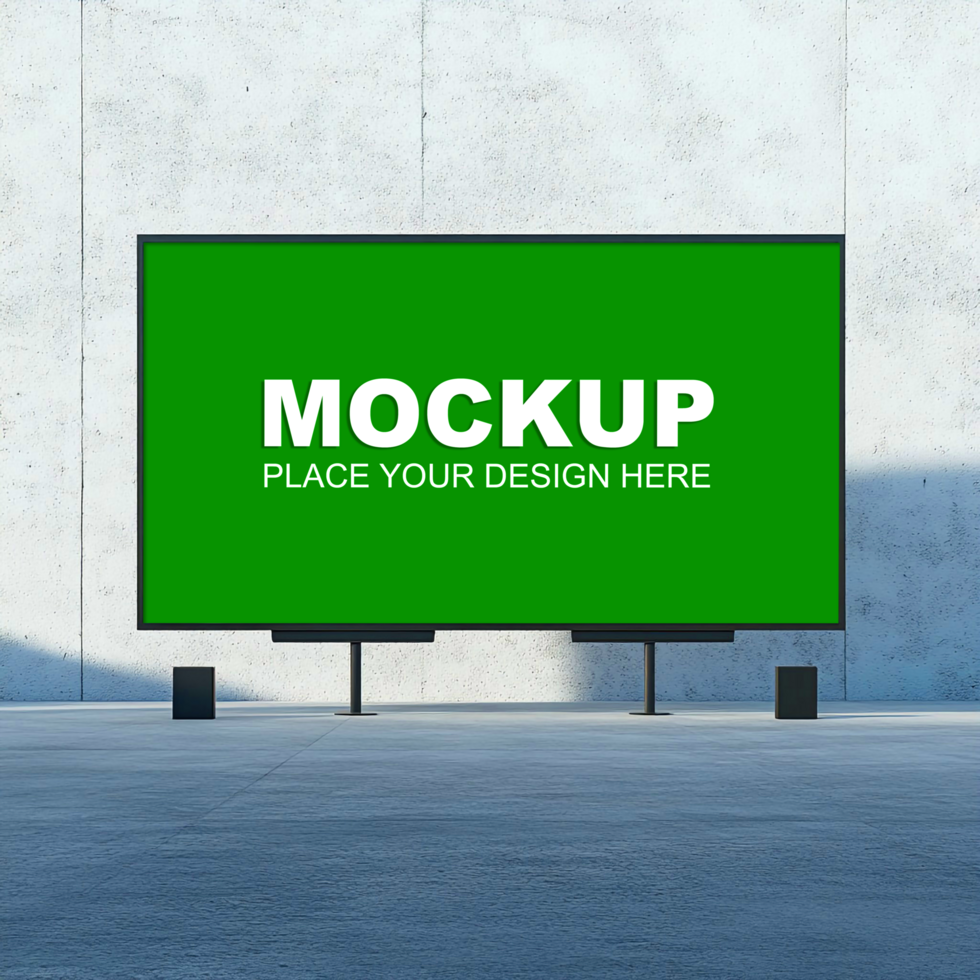billboard mockup on concrete wall psd
