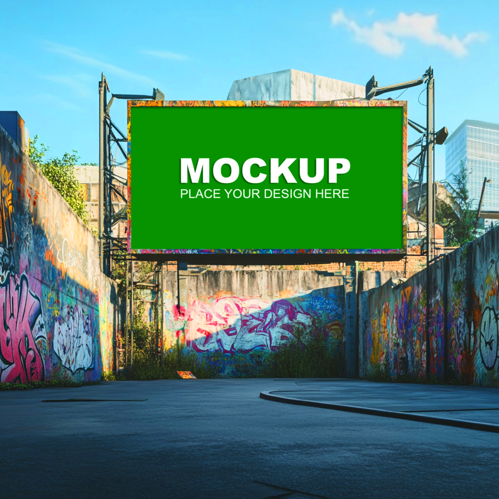 mockup billboard in urban environment psd