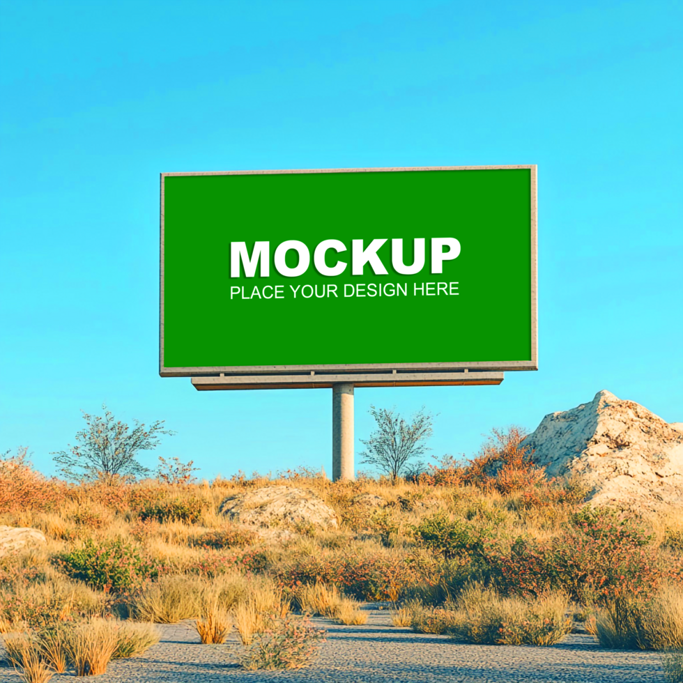 mockup billboard in the desert psd