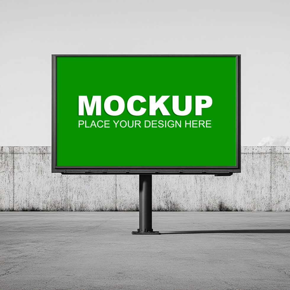 a green billboard mockup psd