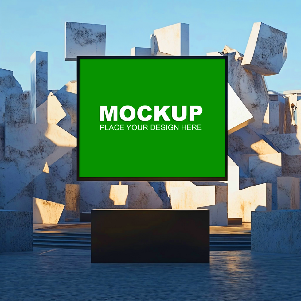 3d render of a green screen mockup psd