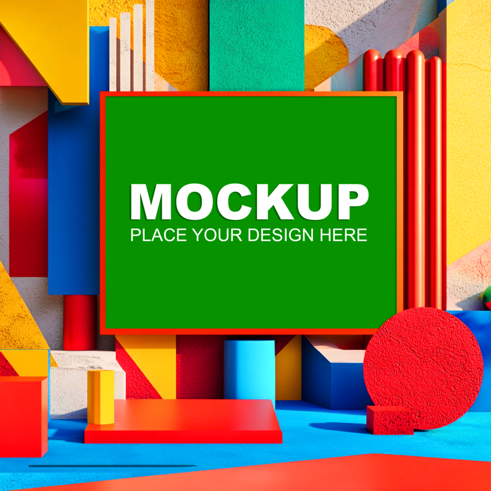 3d abstract colorful geometric shapes psd