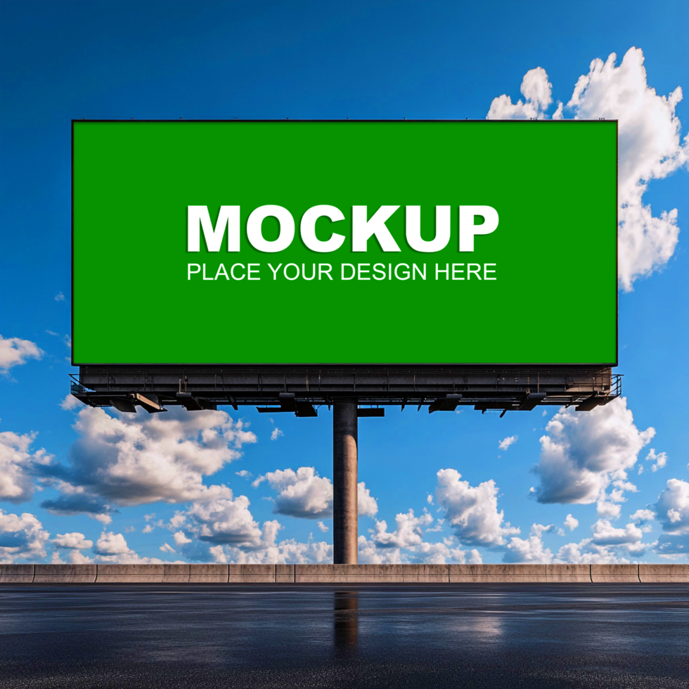 a mockup billboard on the road psd