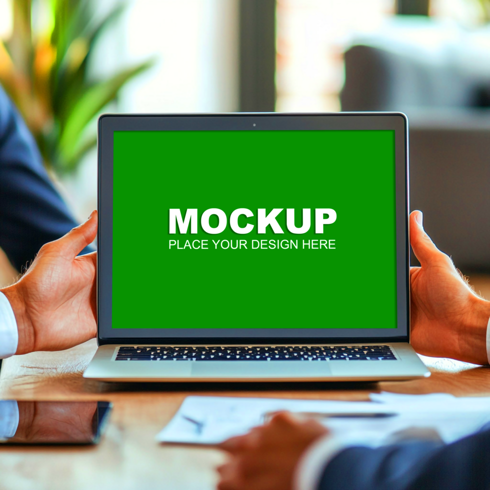 business people using laptop mockup psd