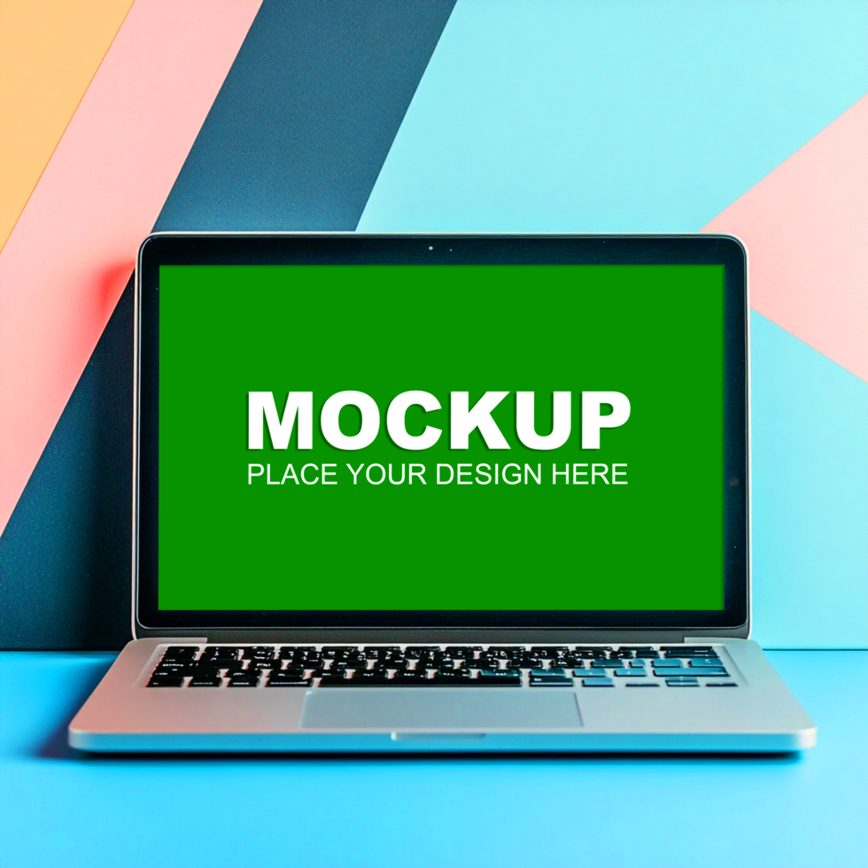 a laptop mockup abstract background psd