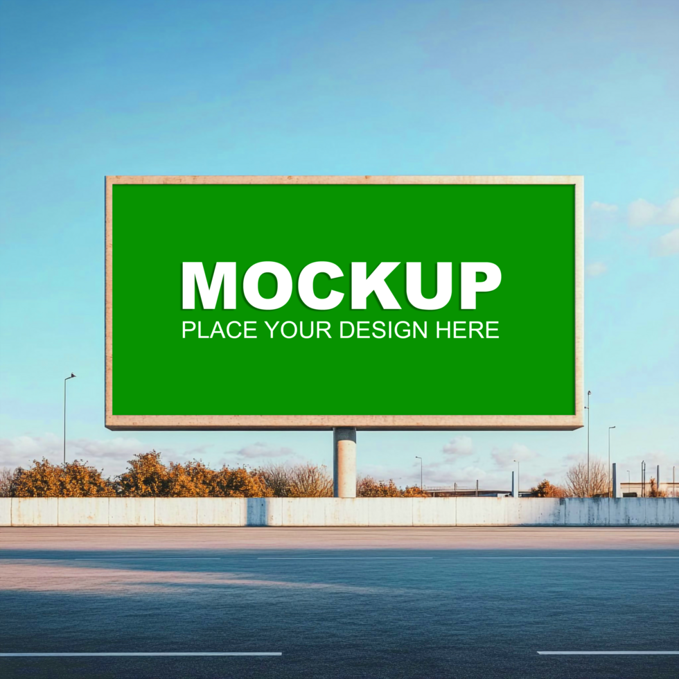 a billboard mockup over road psd
