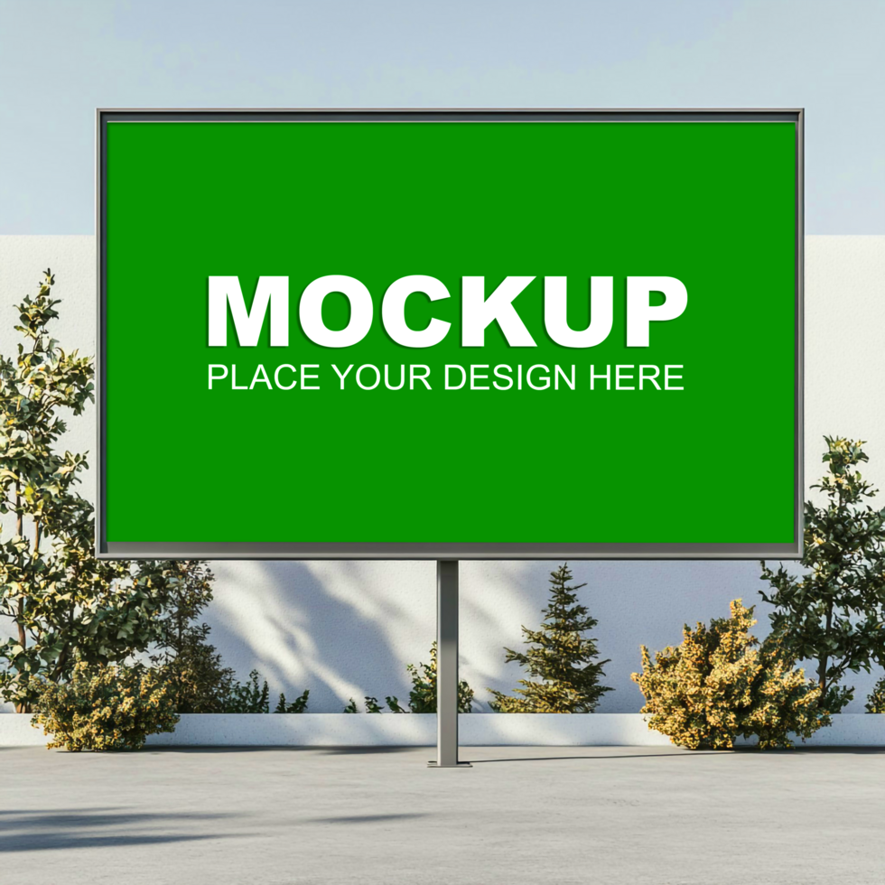 a billboard mockup on white background psd