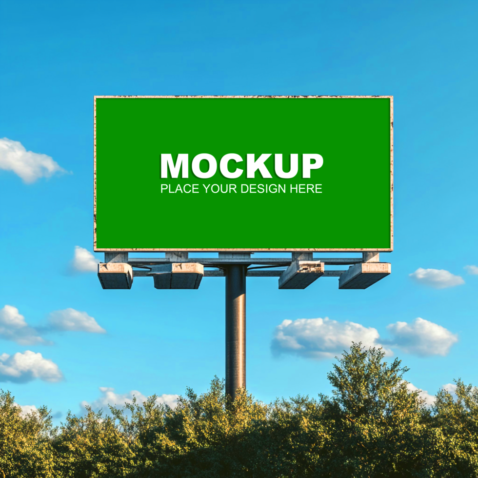 mockup billboard on road psd