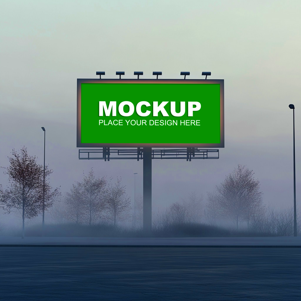 a billboard mockup on road psd