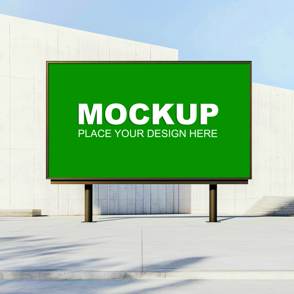 a billboard mockup on a white background psd