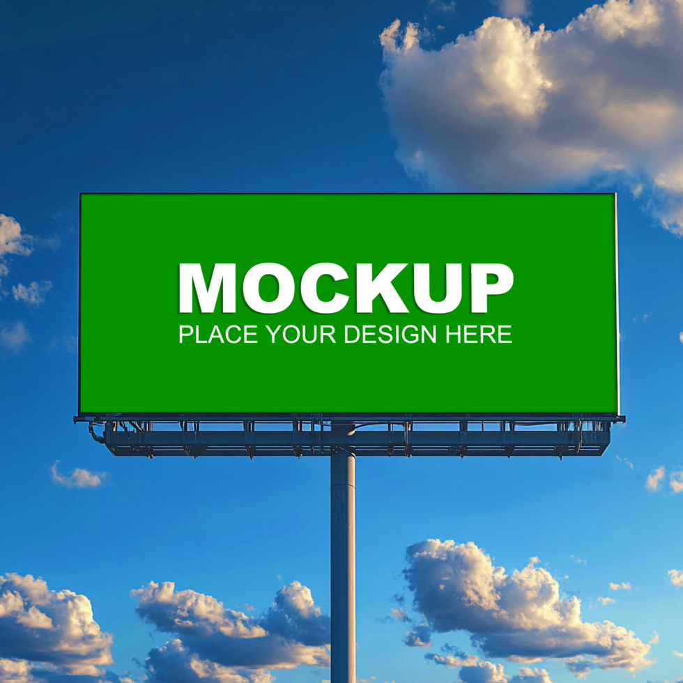mockup billboard with clouds and sky psd