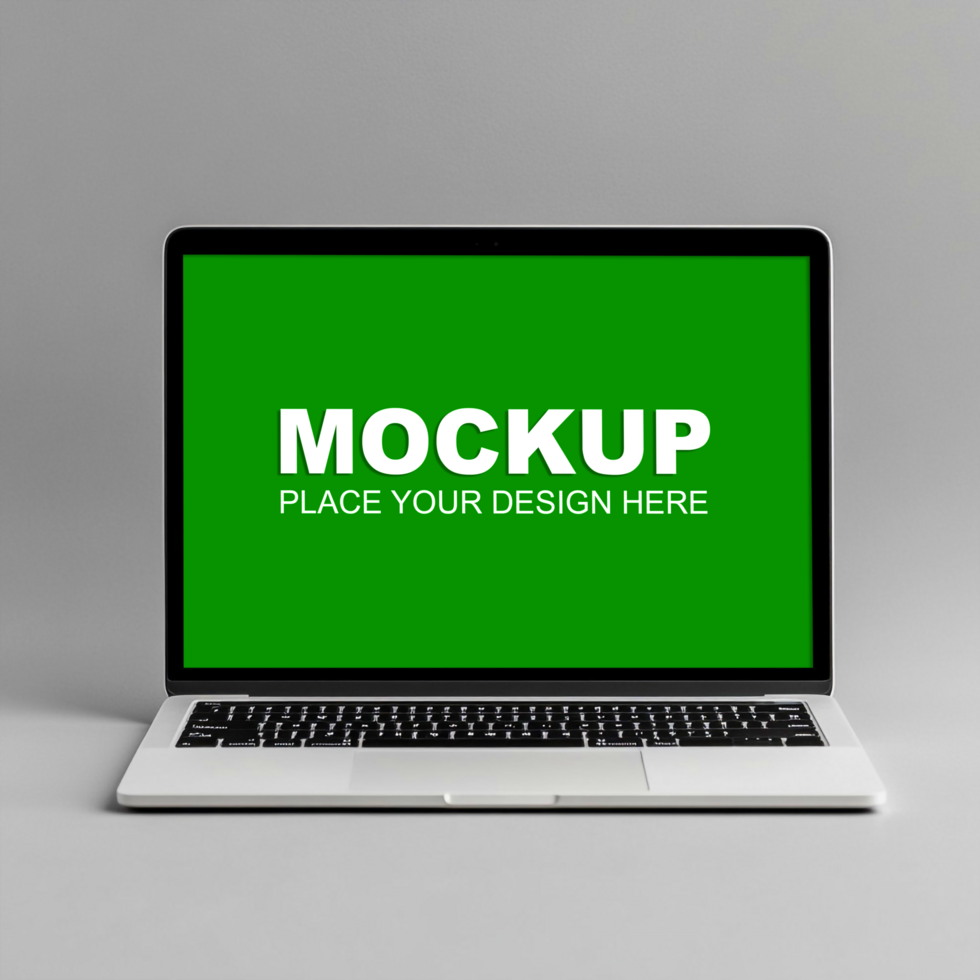 laptop mockup on a green screen psd