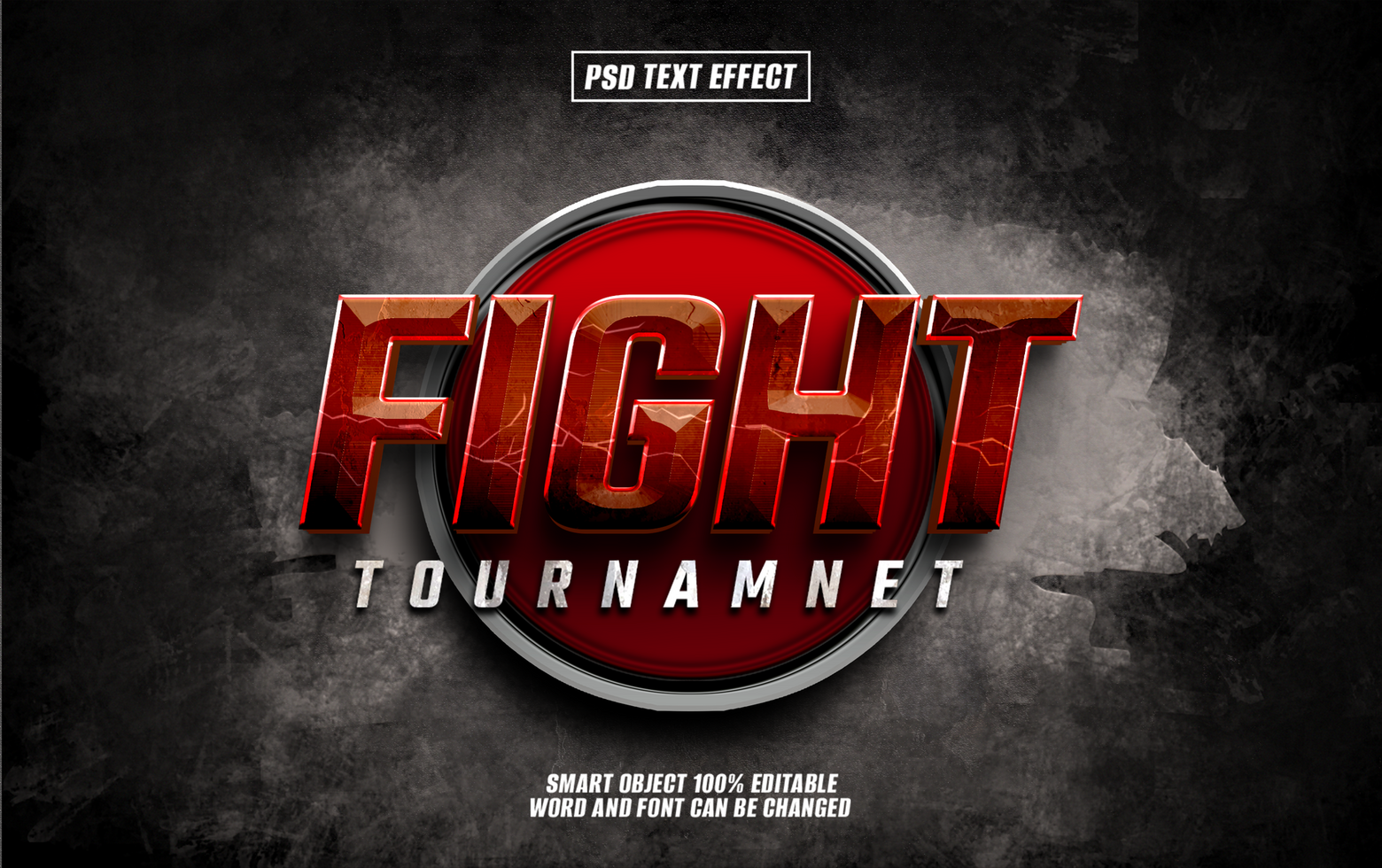 3D text effect Fight Tournament psd
