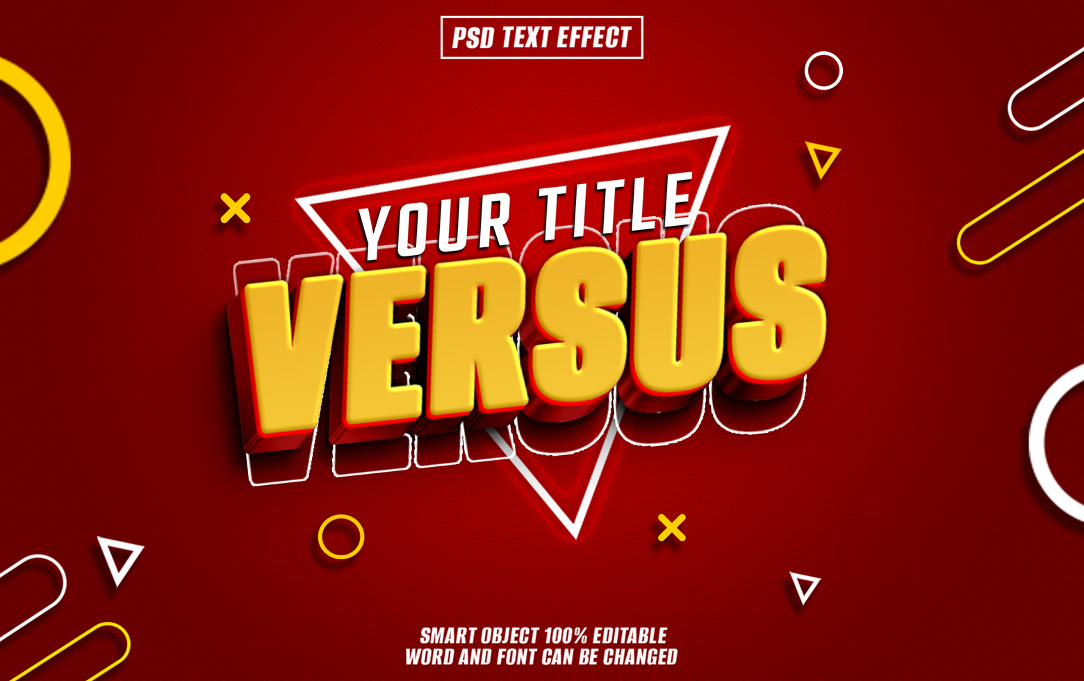 Versus text effect on a dark red background psd