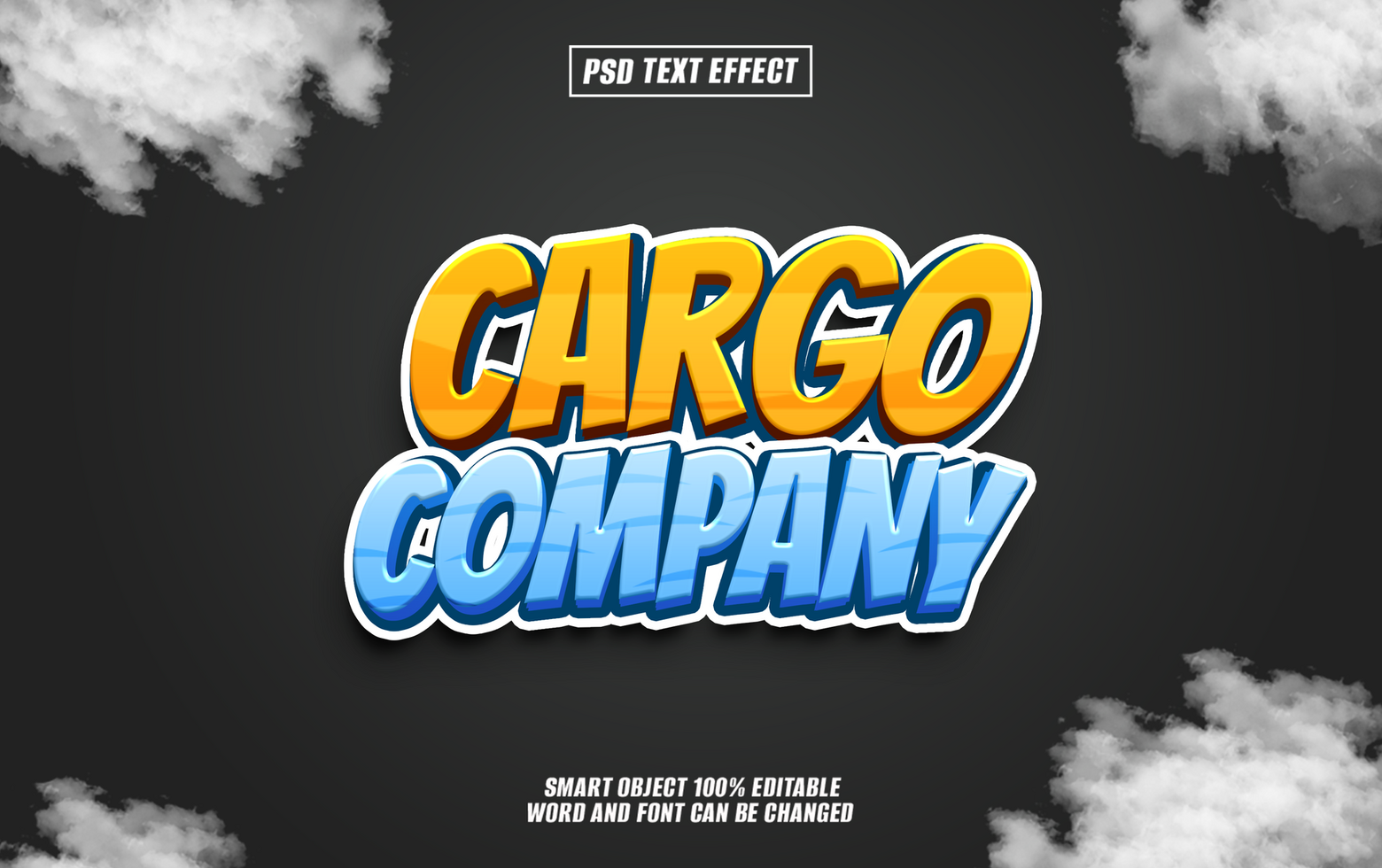 Cargo Company 3D cartoon style text effect psd