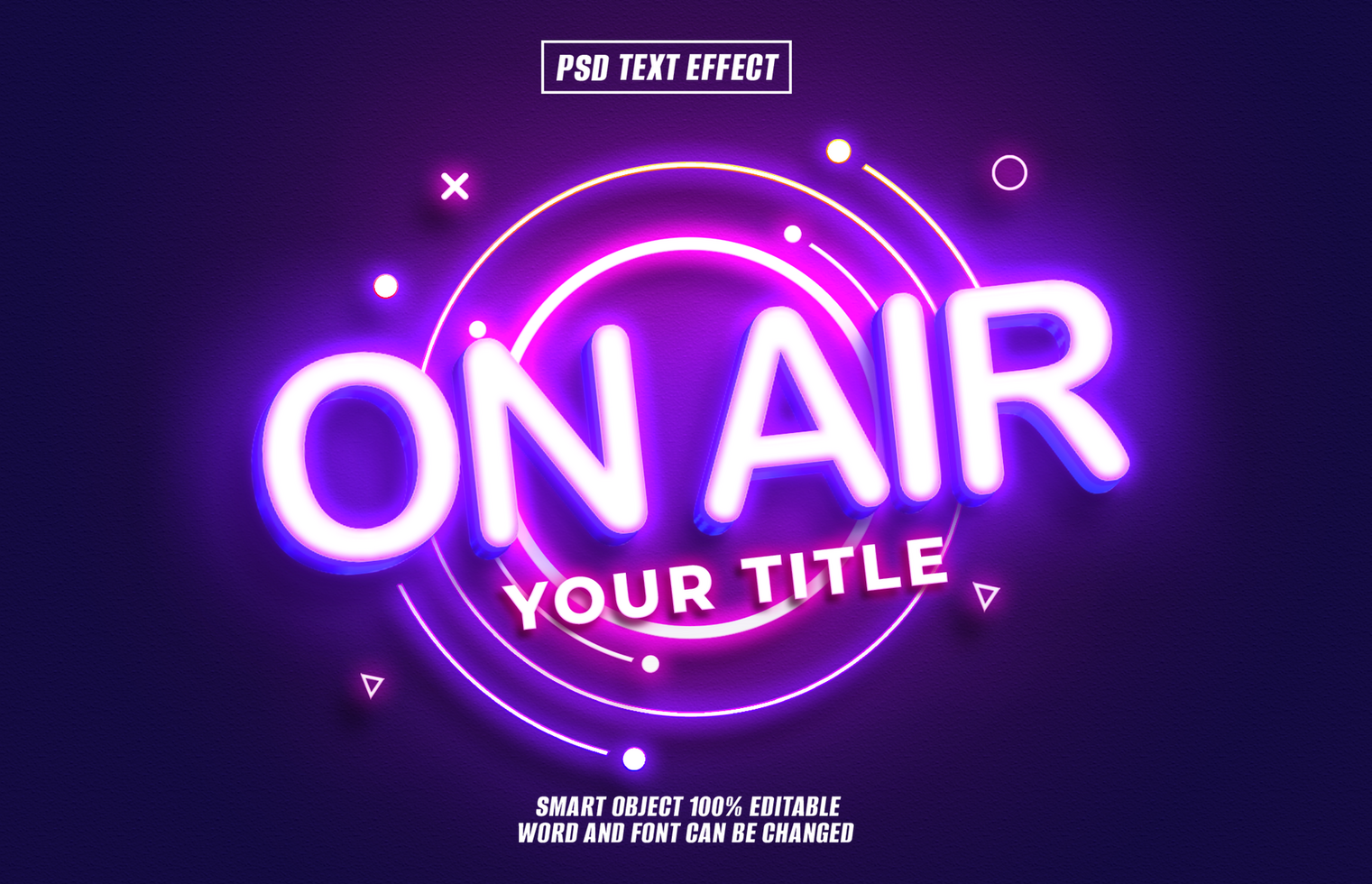 On Air text effect for broadcasting, live streams, psd