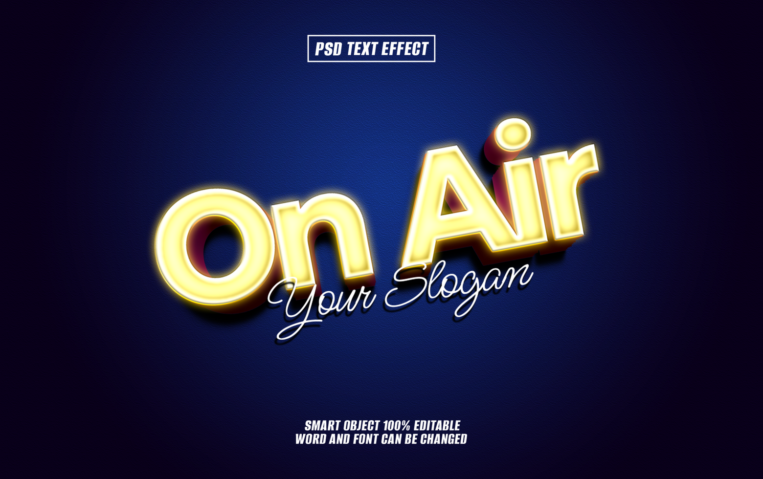 3D neon On Air text effect psd