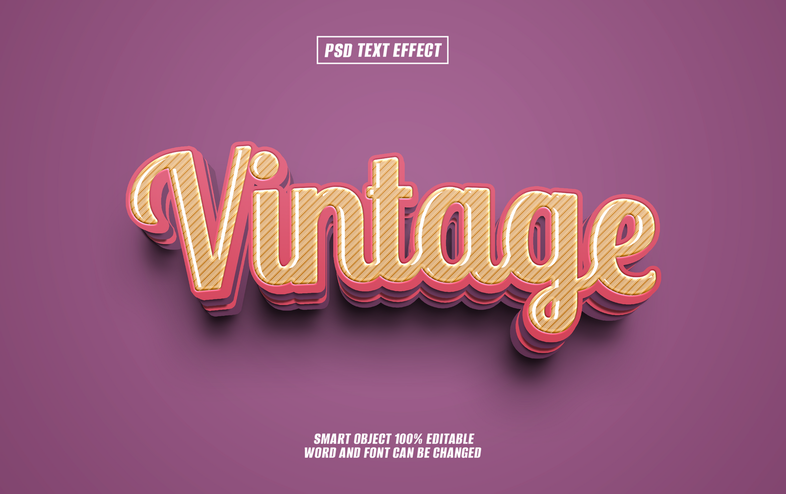 3D vintage text effect with editable style font. psd