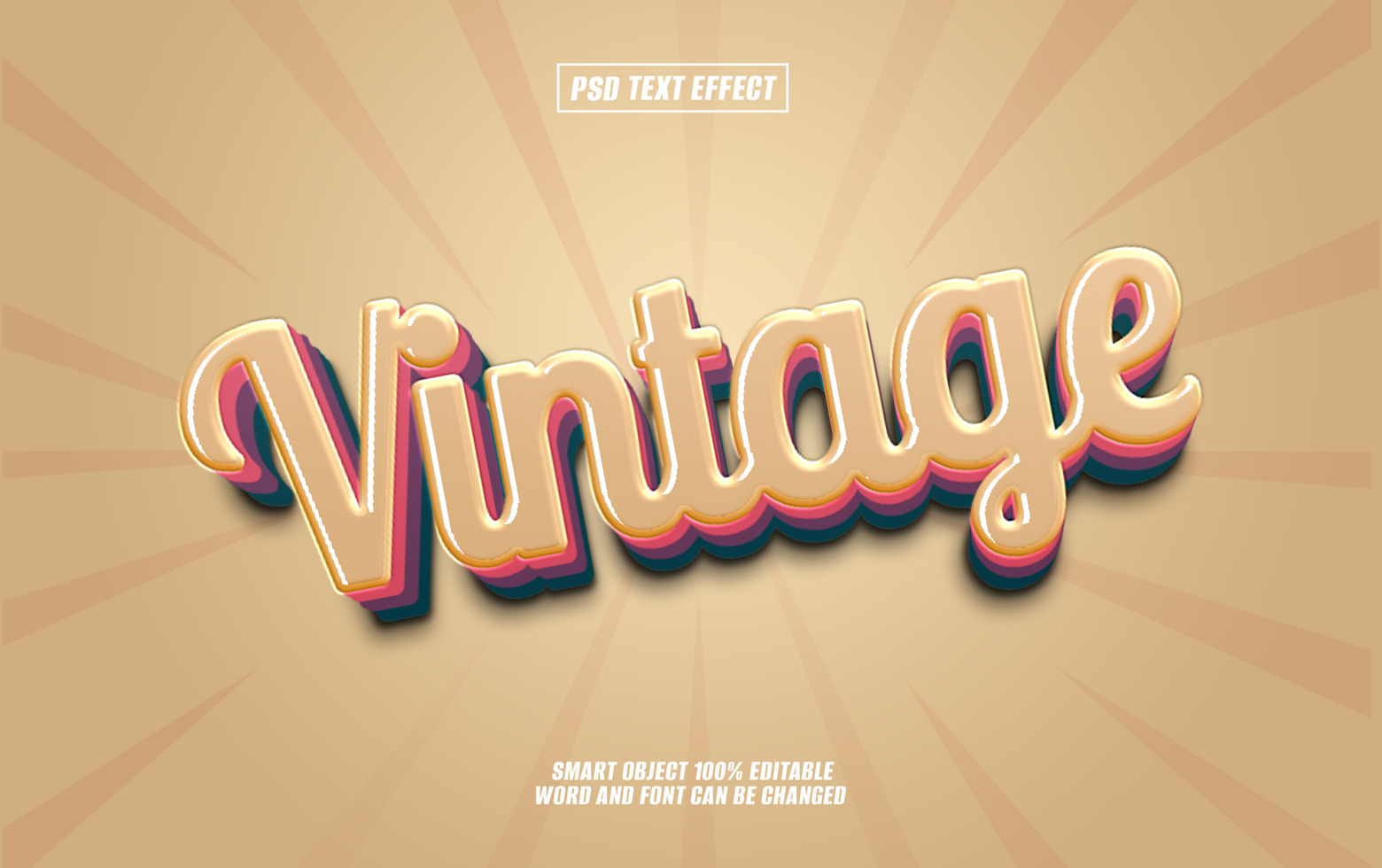 Retro vintage style text effect design. psd