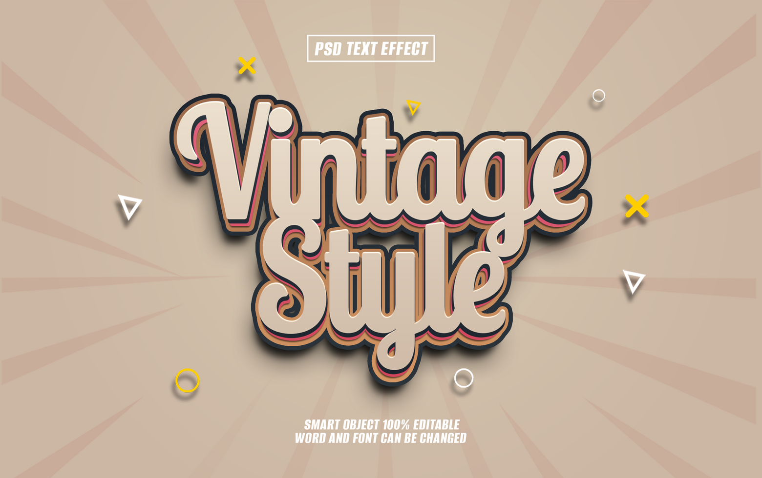 Vintage Style text effect, retro font design, psd