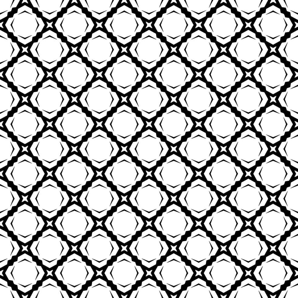 Black and white mosaic design featuring continuous motifs vector