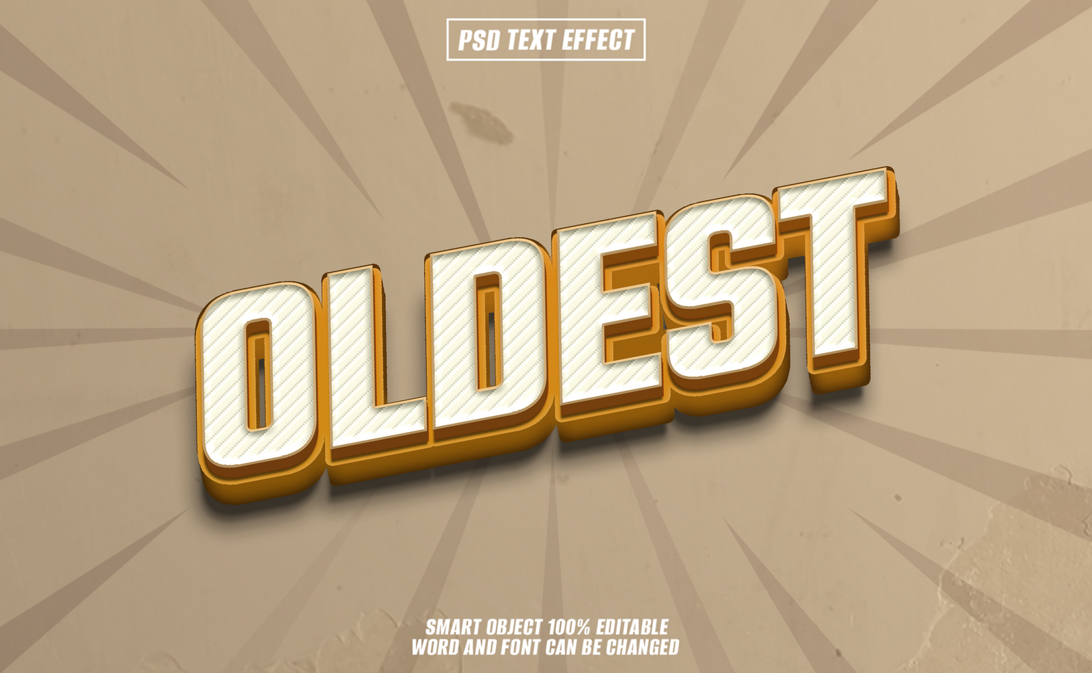 Retro styled 3D text effect Oldest psd