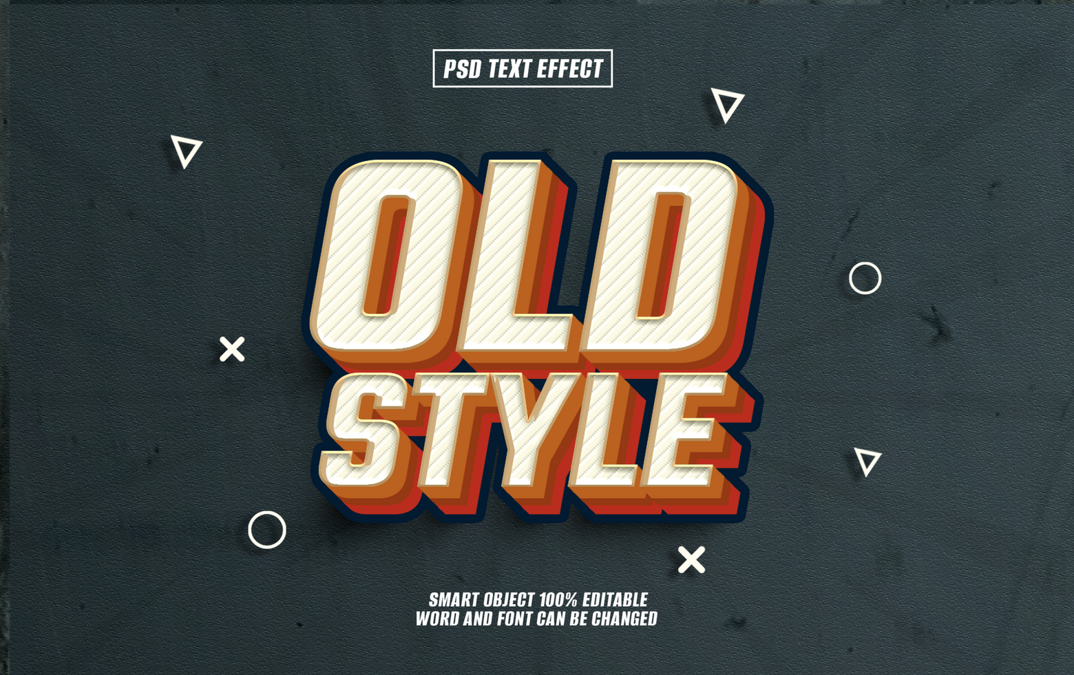 Retro Old Style text effect with 3D design psd