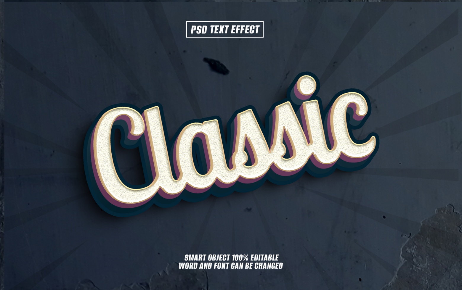 Retro-styled Classic text effect psd