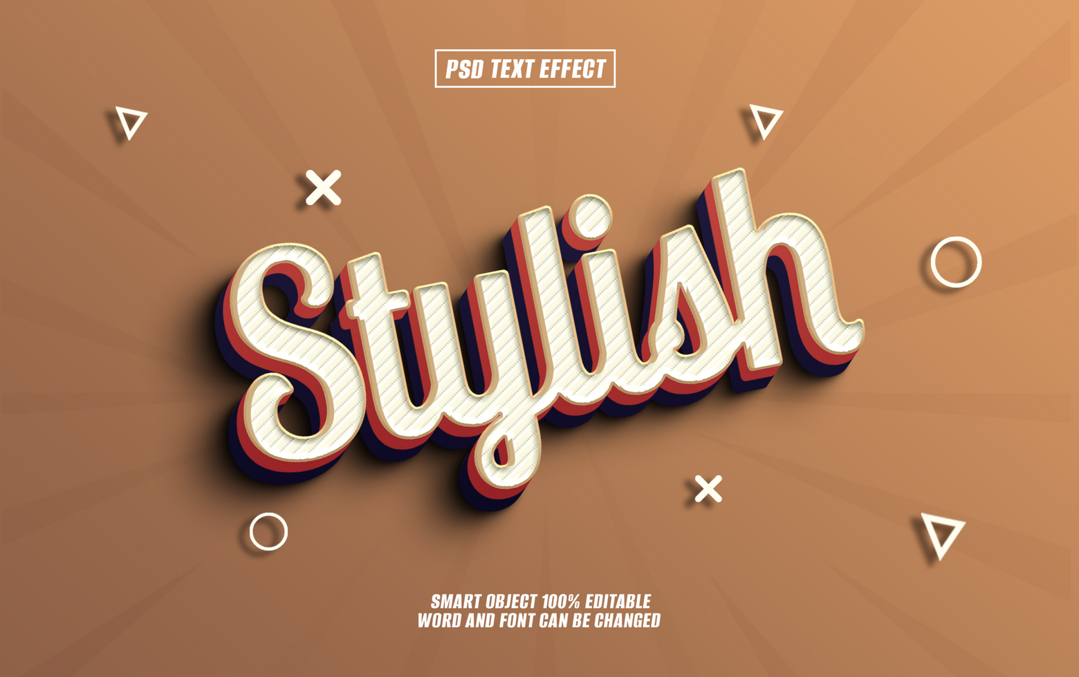 3D Retro Stylish Text Effect. psd