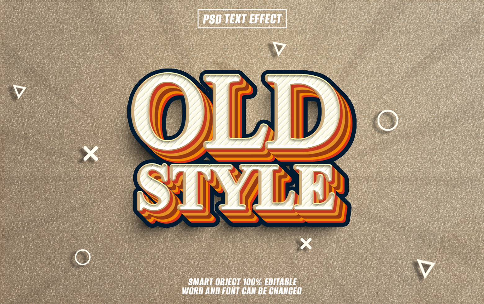 Retro 70s style text effect Old Style psd