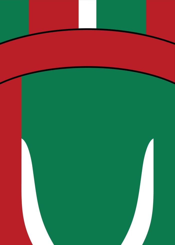 Green and Red Sports Jersey Template with White Stripes vector