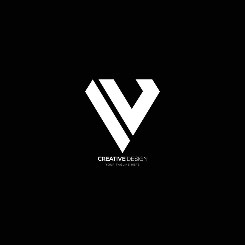 Modern letter I V diamond shape monogram logo vector