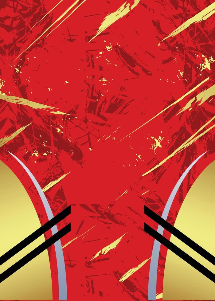 Energetic Red and Gold Abstract Background with Splatter Effects vector