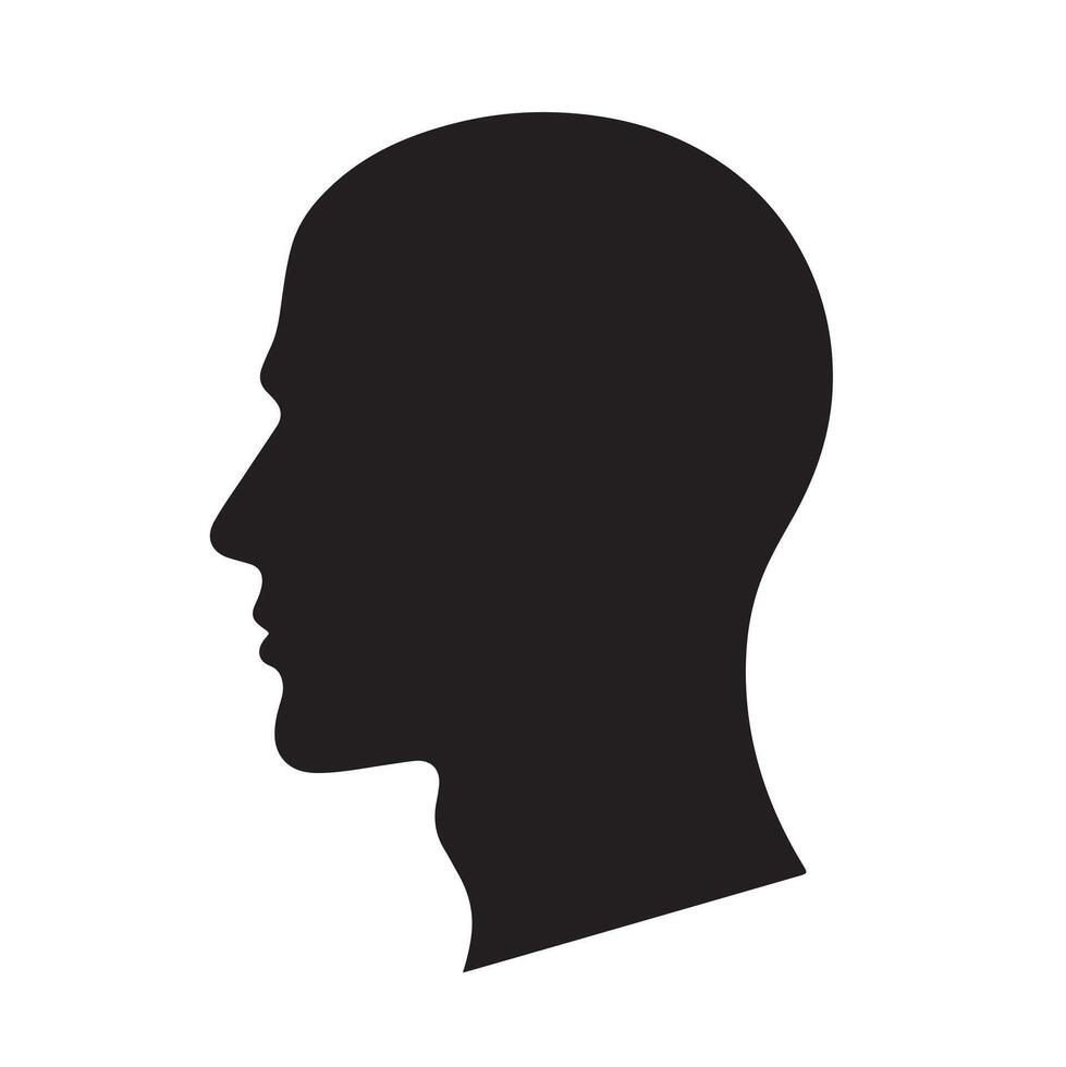 black silhouette of a man's head vector