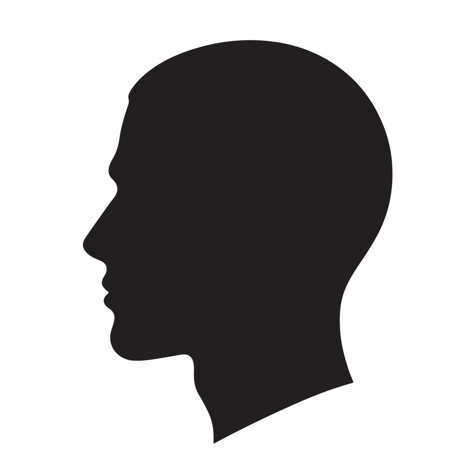 silhouette of a man's head on a white background vector