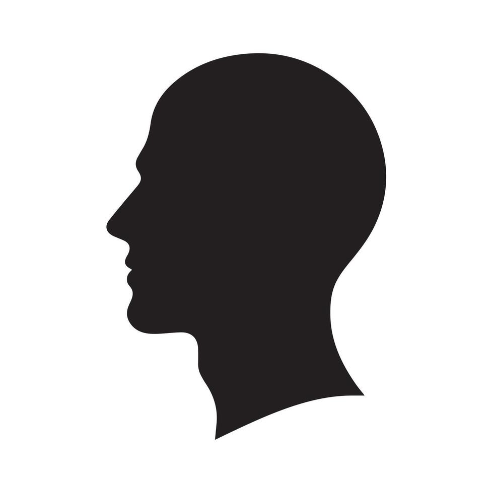 silhouette of a man's head vector
