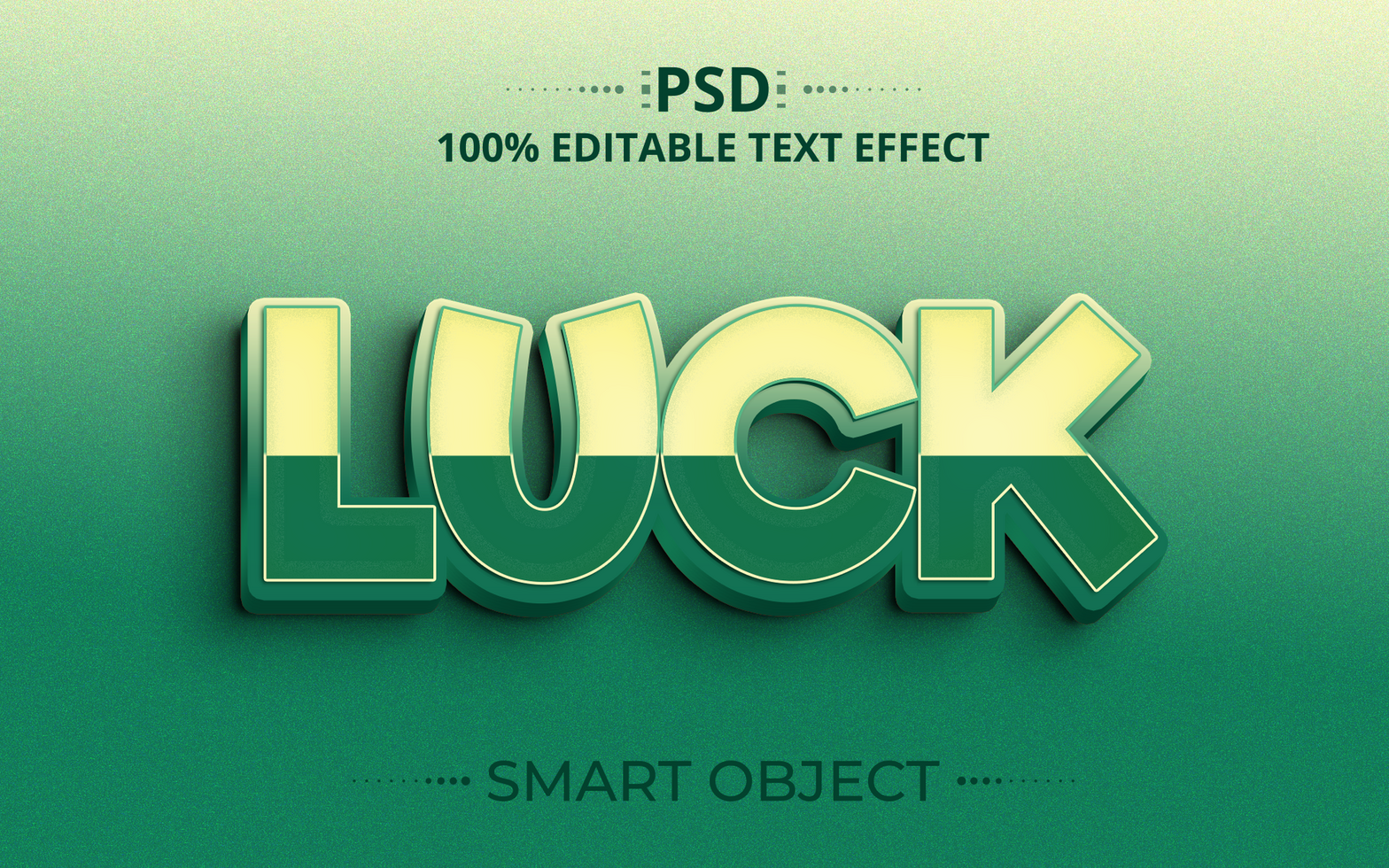 Luck 3D creative Editable Text Effect Design psd