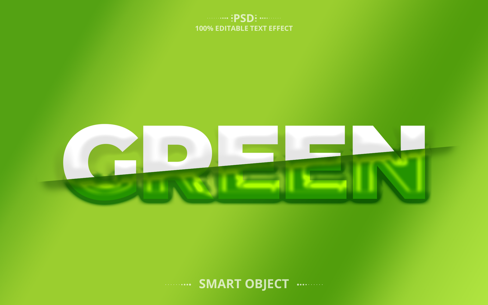 Green paper cut 3D text effect design psd
