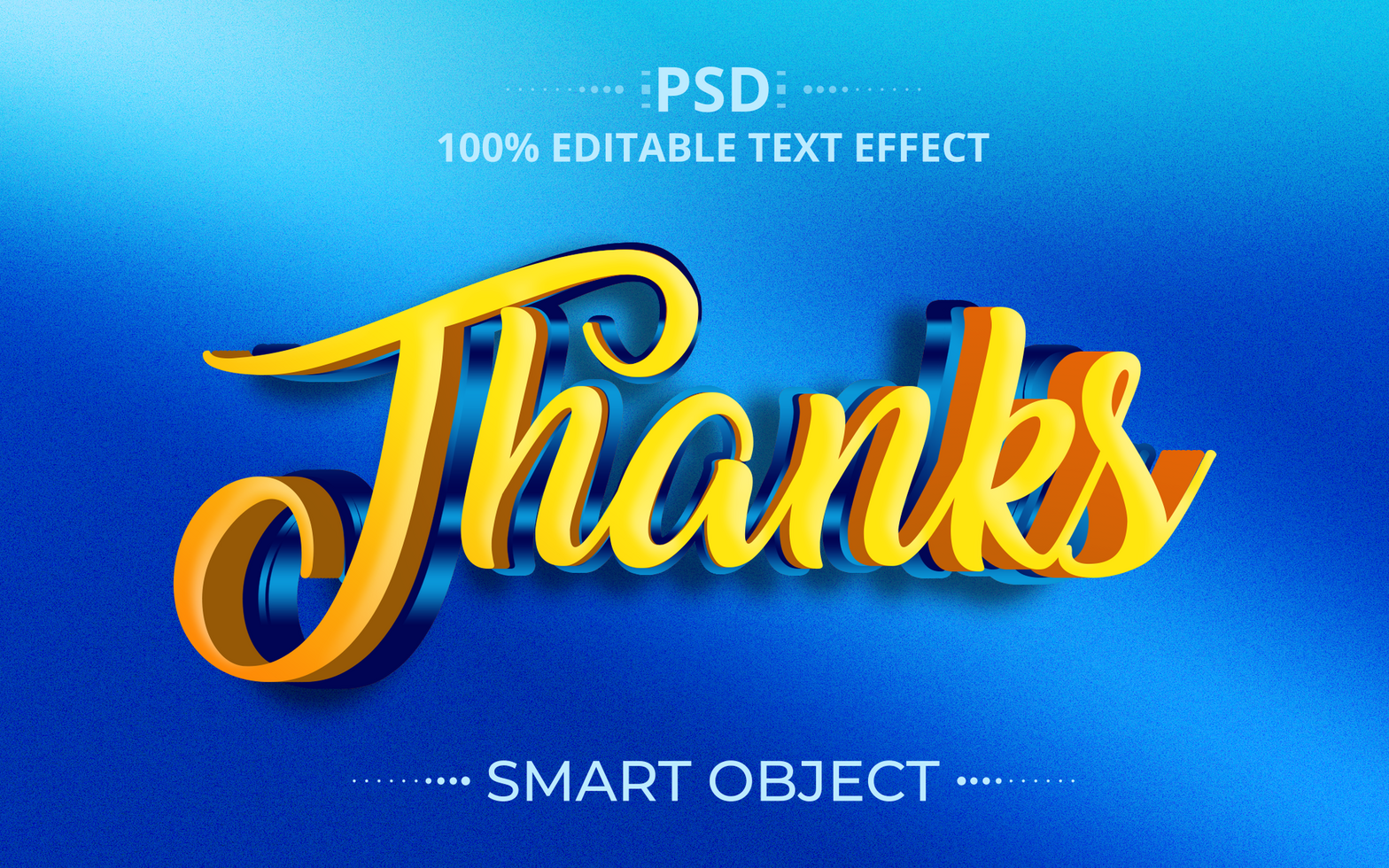 Thanks creative 3D Editable Text Effect Design psd