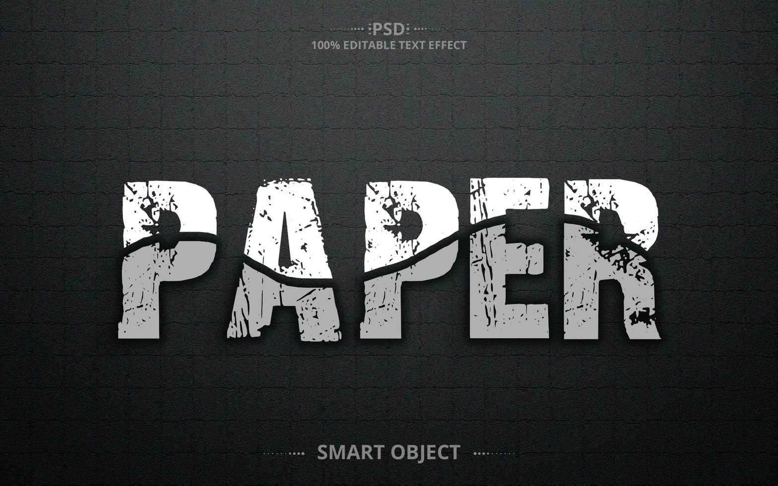 paper 3D Editable Text Effect Design psd