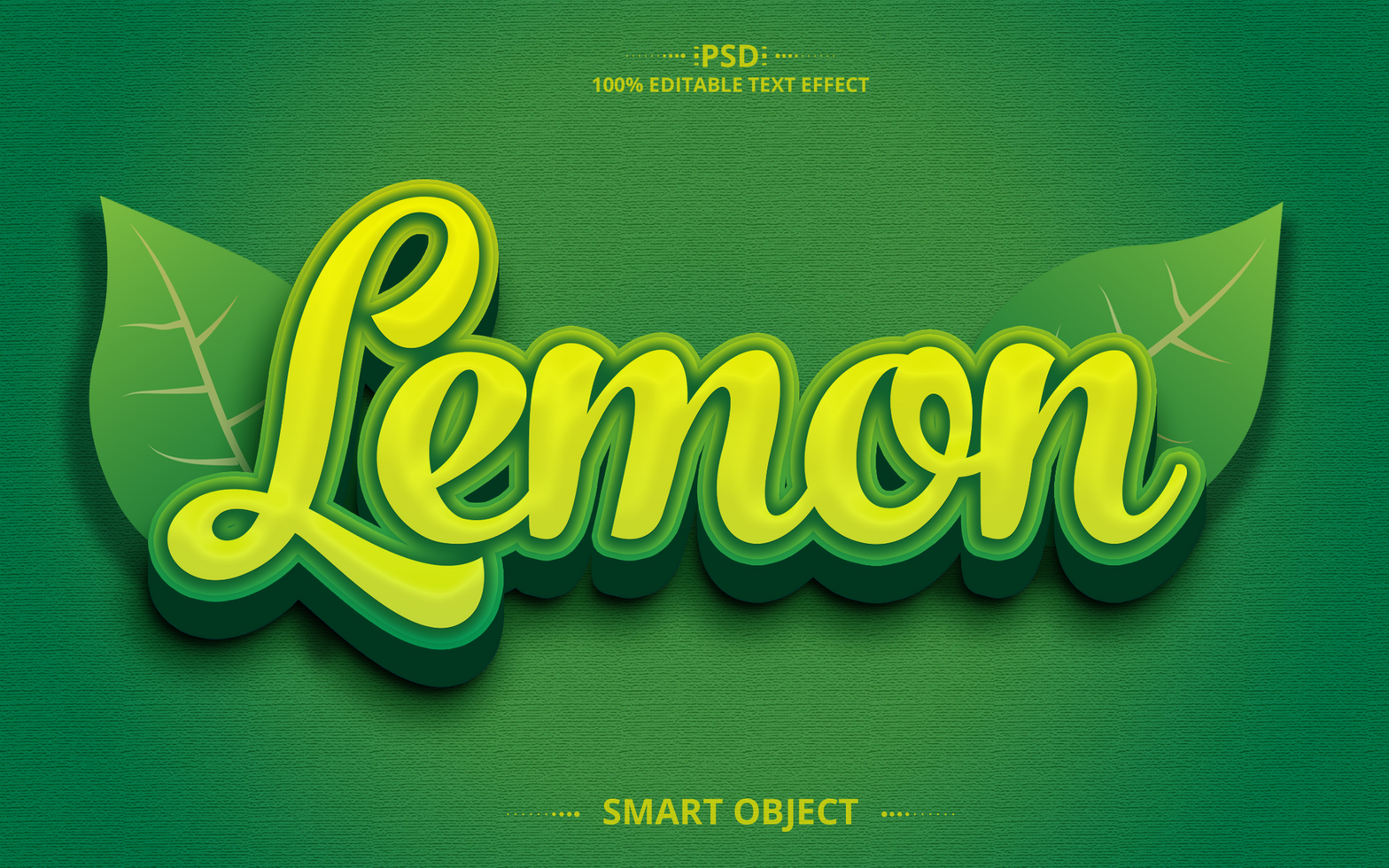 Lemon 3D nature tree green Editable Text Effect Design psd